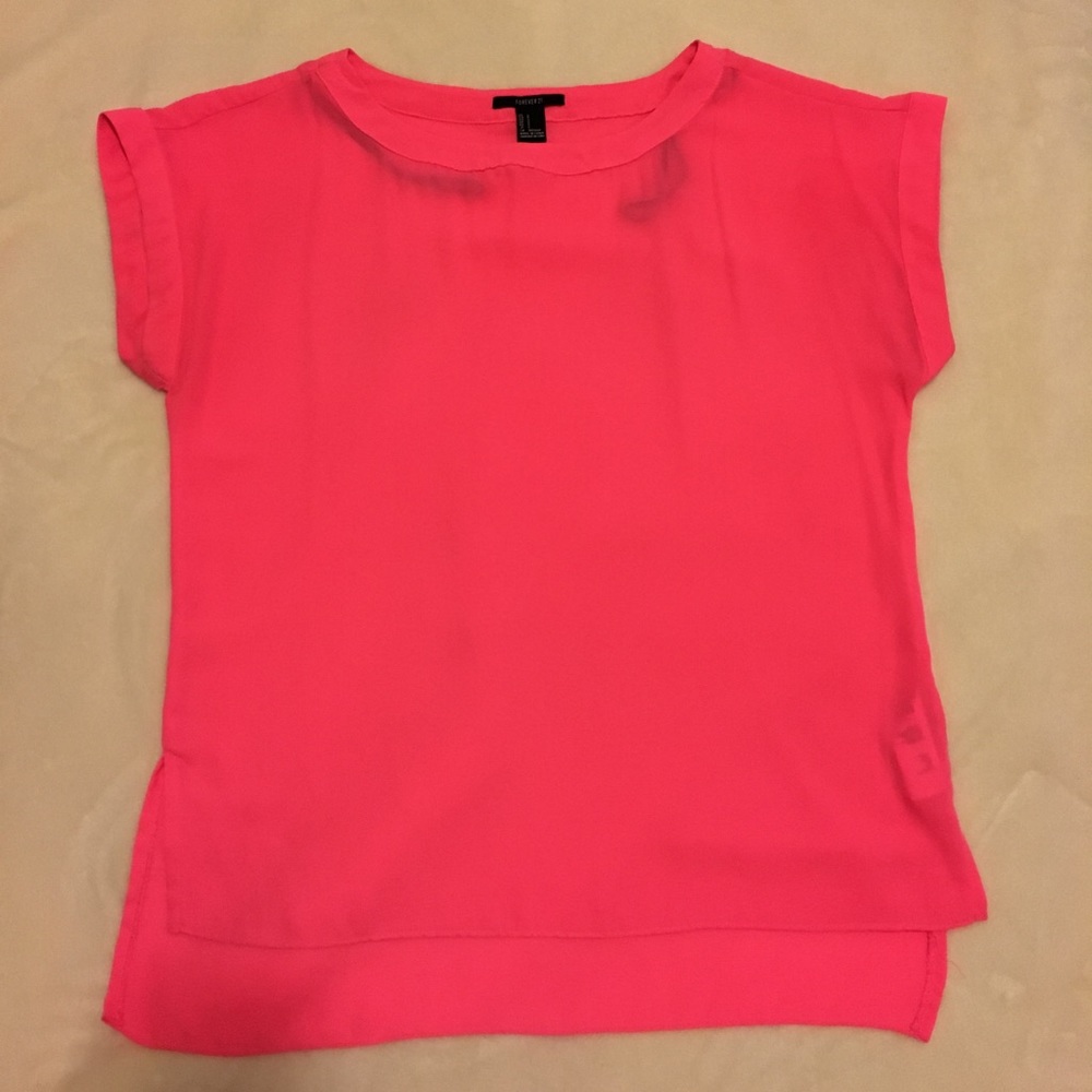 Stunning electric pink short sleeve blouse